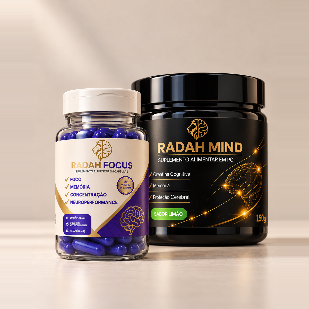COMBO RADAH FOCUS + MIND limão